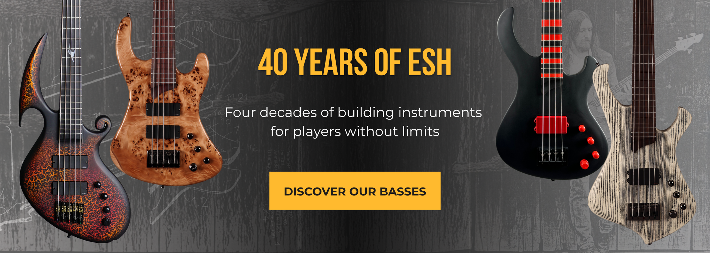 40 Years Of Esh Basses Banner