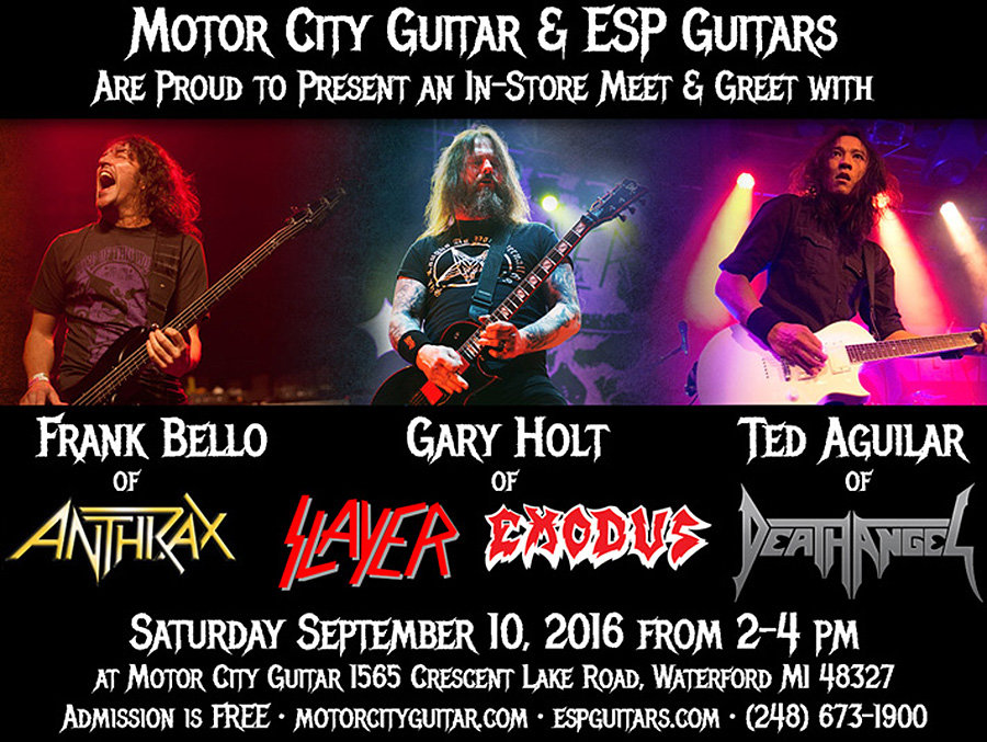 Bello, Holt, Aguilar: ESP Event at Motor City Guitar