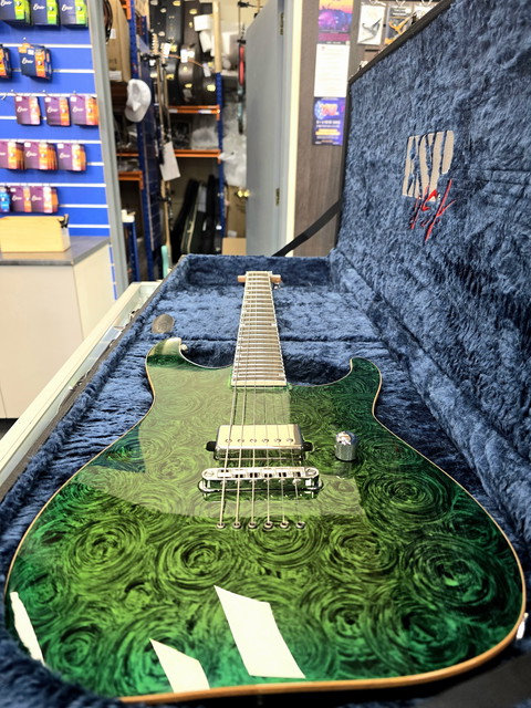 2001 ESP USA M-I NT NTB lime green marble burst swirl