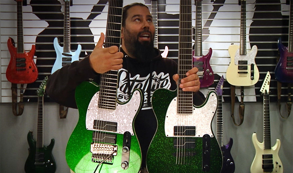 Stephen Carpenter (Deftones) on the SCT607B Green Sparkle The ESP