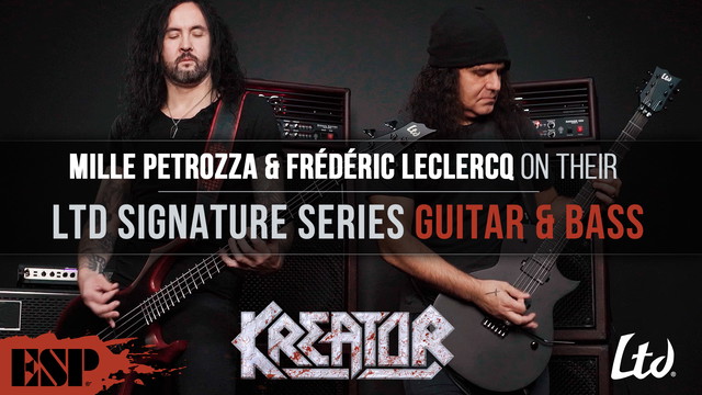 Mille Petrozza & Frédéric Leclercq (Kreator) on their ESP Signature Series Guitar & Bass