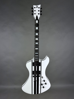 Disco – Solid White with Black Stripes