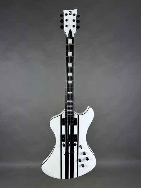 Disco – Solid White with Black Stripes