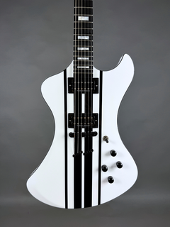 Disco – Solid White with Black Stripes