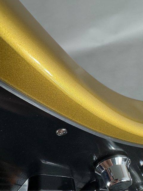 Light finish crack by the panel