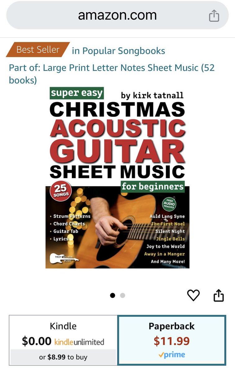 #1 in Popular Songbooks!
Super Easy Christmas Acoustic Guitar Sheet Music for Beginners!  https://t.co/U2eazJuWvy    ...