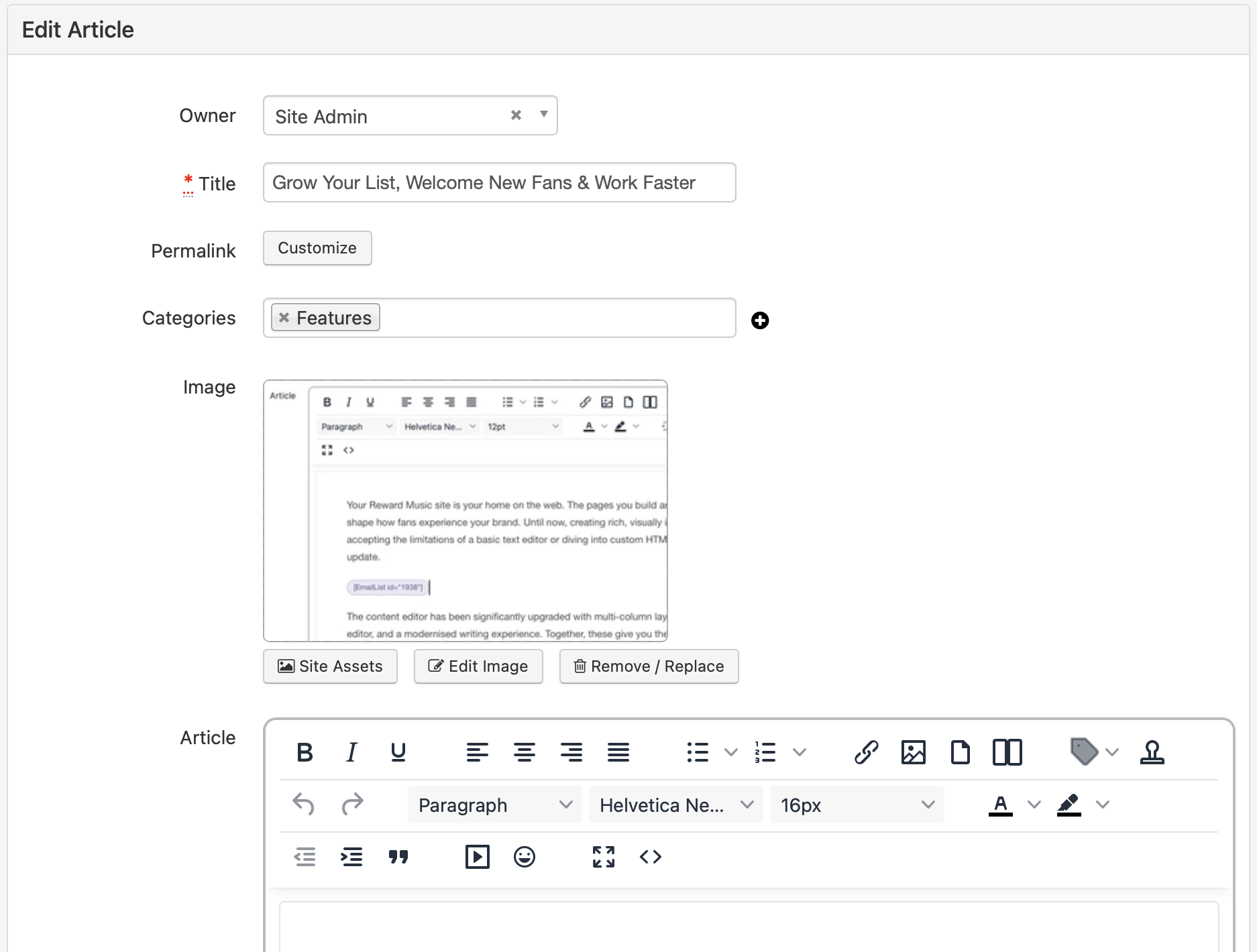 Content editor