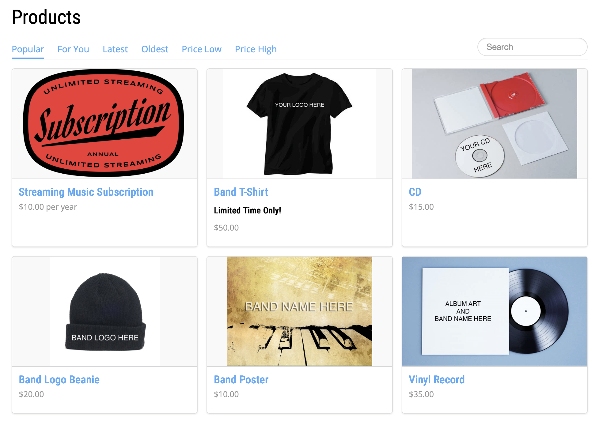 Product storefront