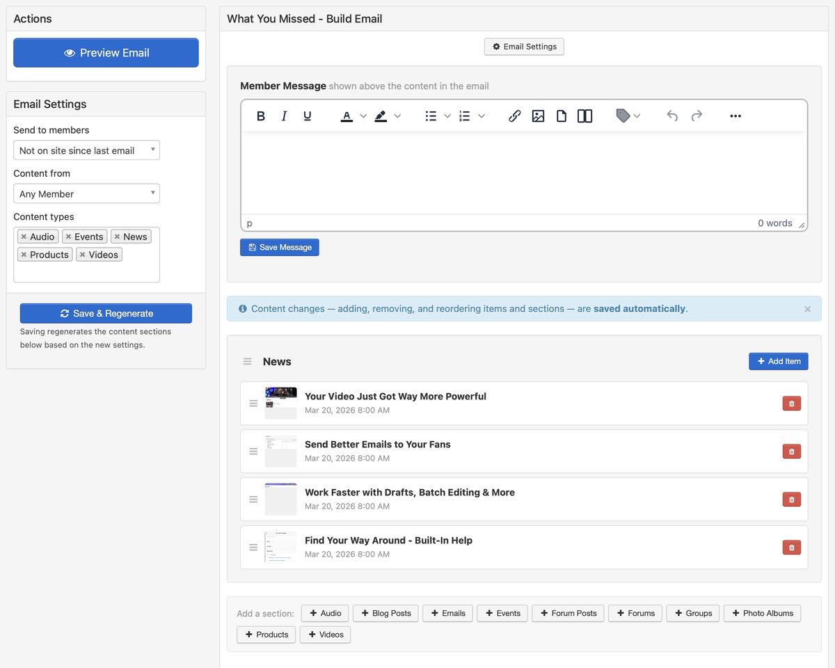 Re-Engage Your Fans with the New "What You Missed" Builder