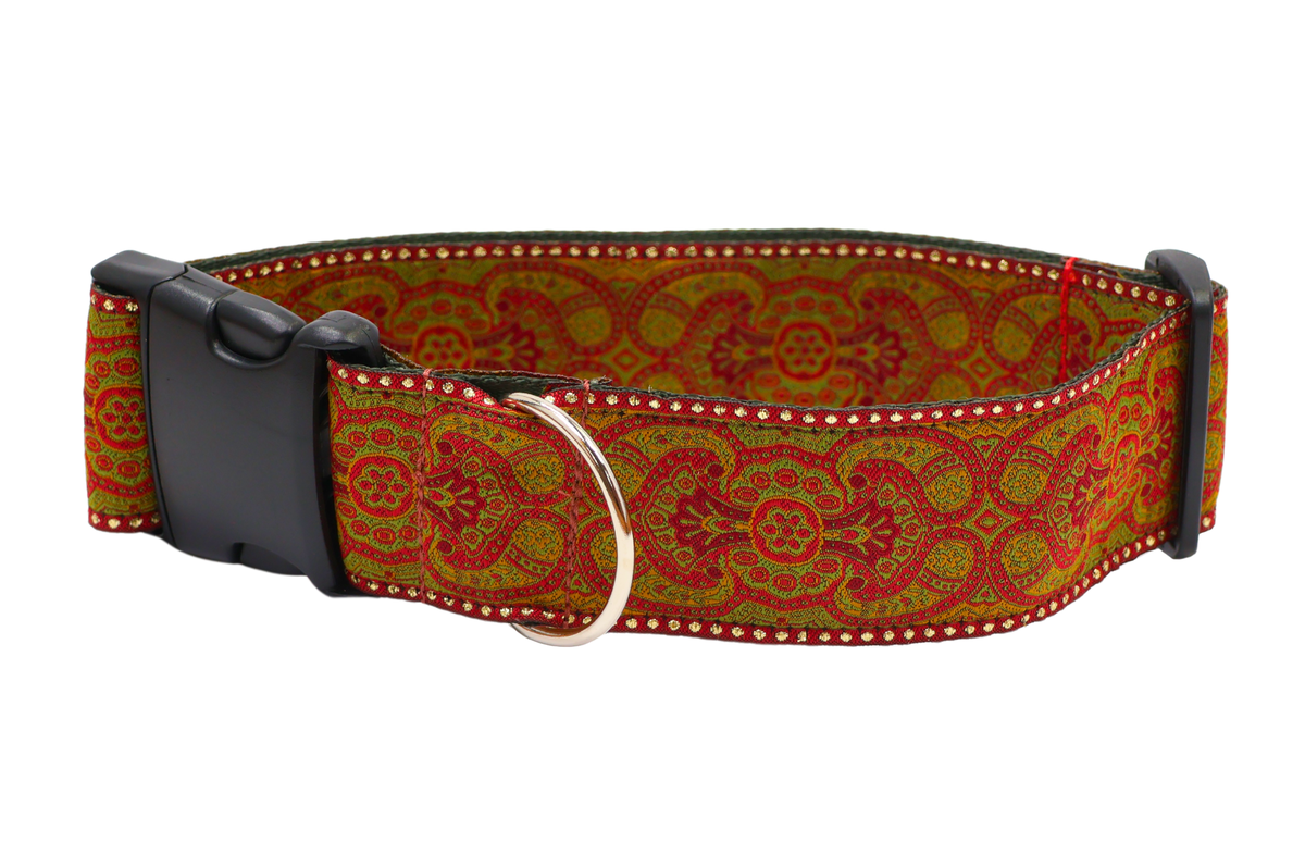 Arabesque Red 2" Dog Collar