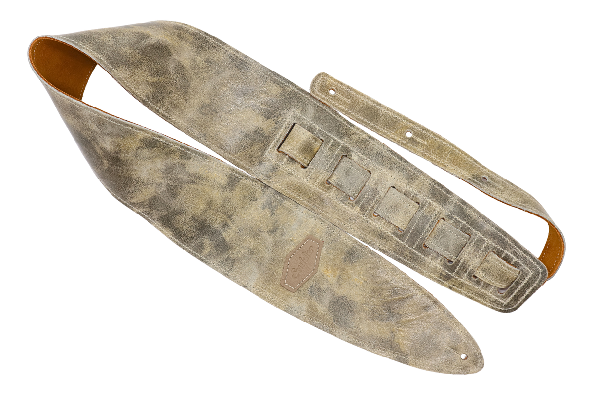 DISTRESSED Old Gold 3.5" Torpedo® Leather Bass Strap