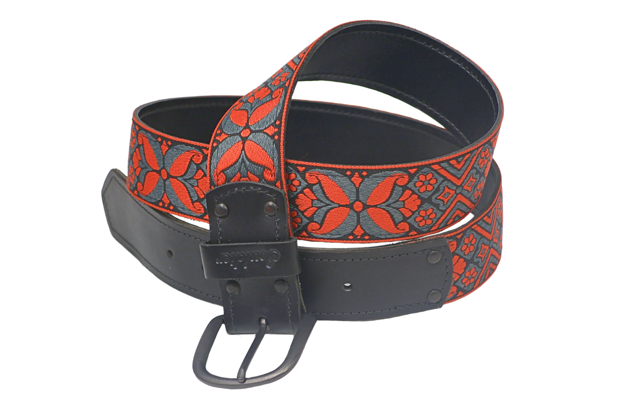 Madrid Orange Tribeca Leather Belt