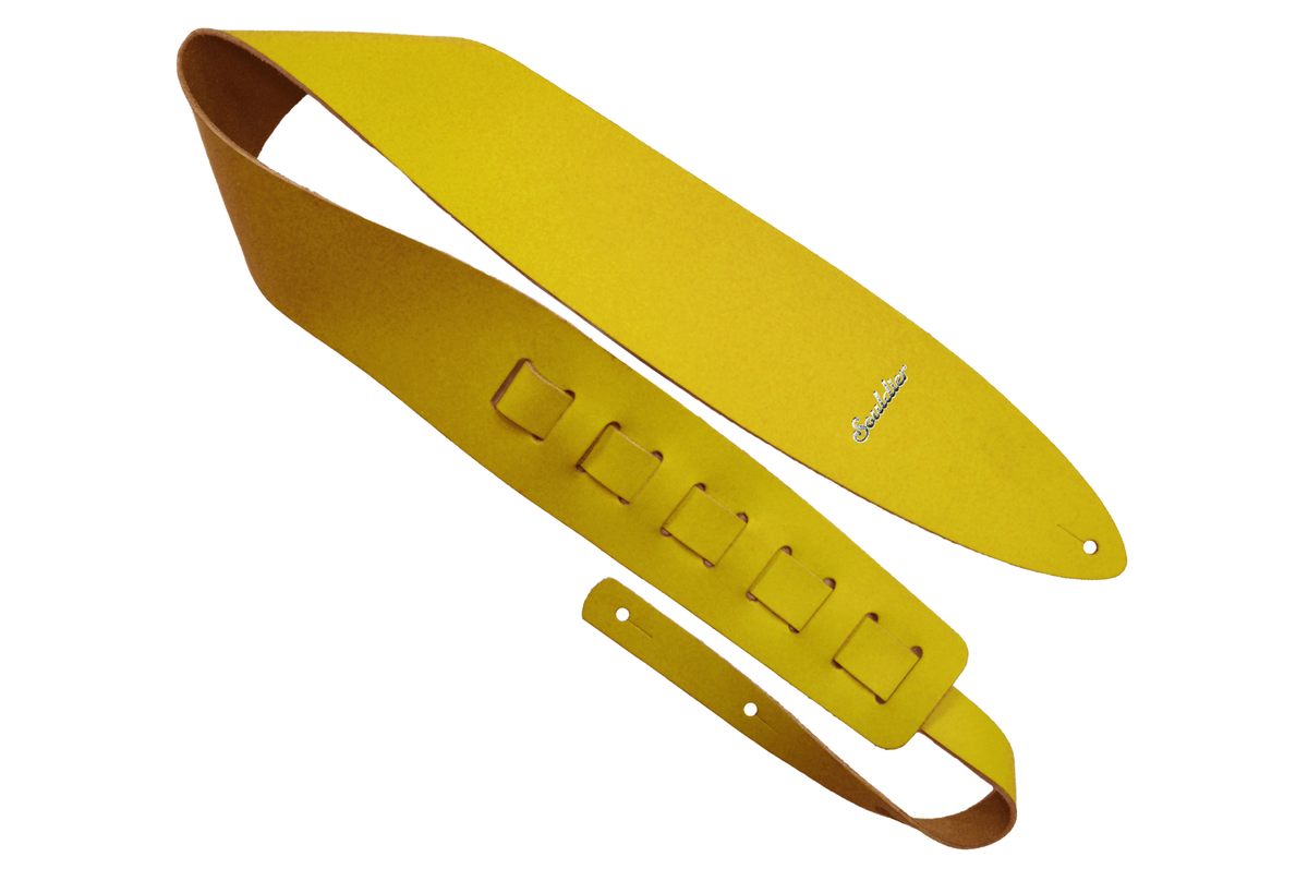 Yellow Prisma 2.5" Leather Guitar Strap