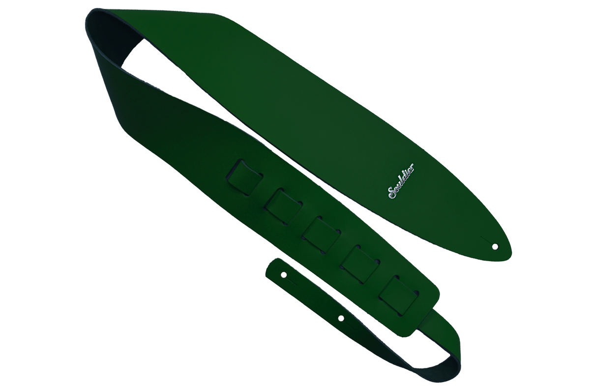 Green Prisma 2.5" Leather Guitar Strap