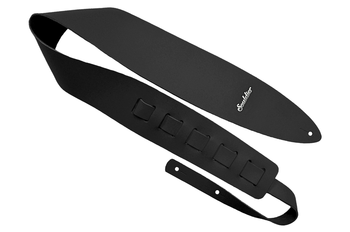 Black Prisma 2.5" Leather Guitar Strap