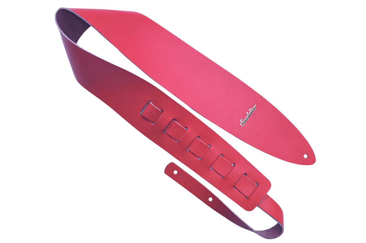 Hot Pink Prisma 2.5" Leather Guitar Strap