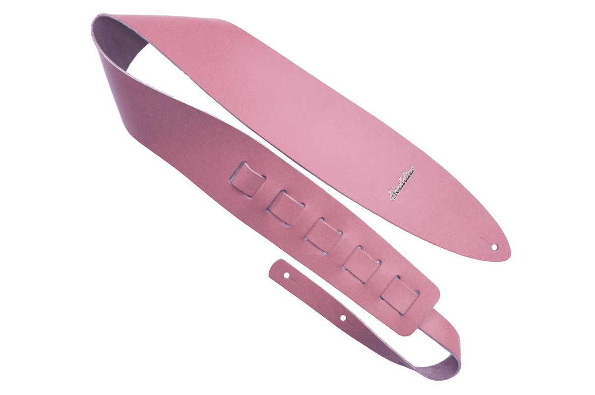 Light Pink Prisma 2.5" Leather Guitar Strap