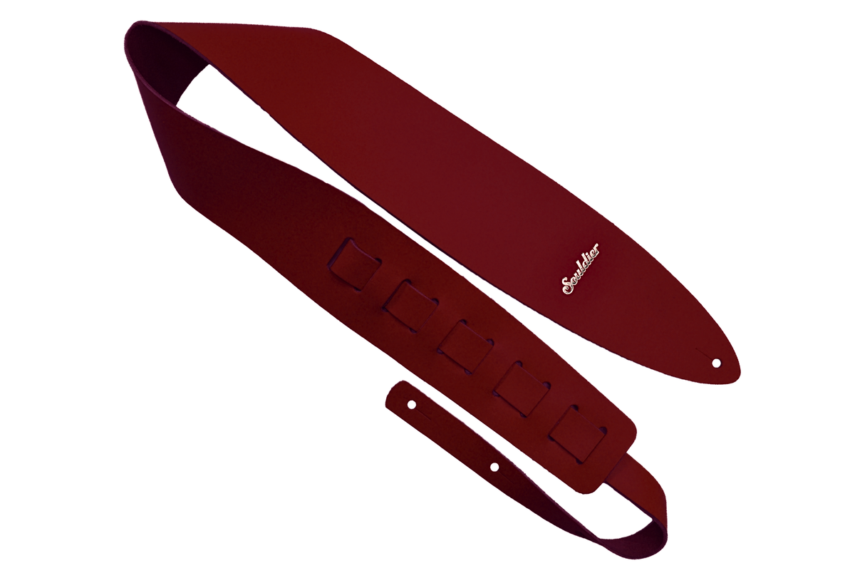 Burgundy Prisma 2.5" Leather Guitar Strap