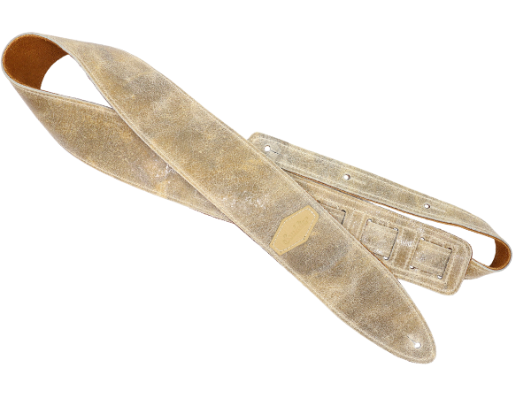 DISTRESSED Old Gold 2.5" Torpedo® Leather Guitar Strap