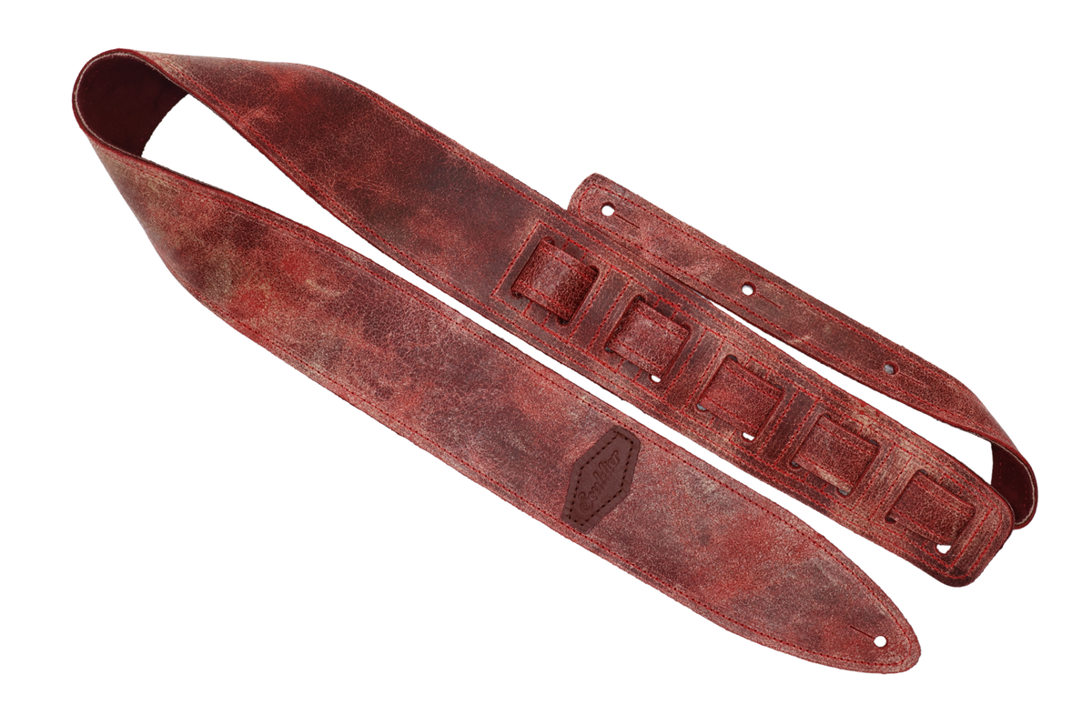 DISTRESSED Red 2.5" Torpedo® Leather Guitar Strap