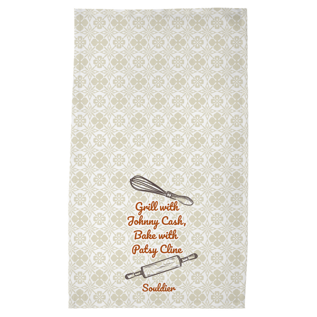 'Cash and Cline' Tea Towel