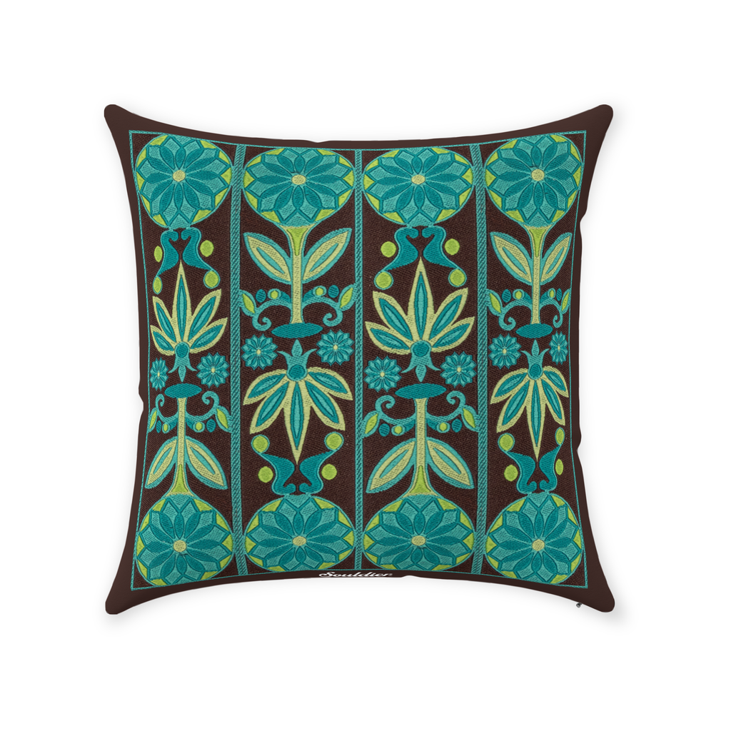 Daisy Chocolate Throw Pillow