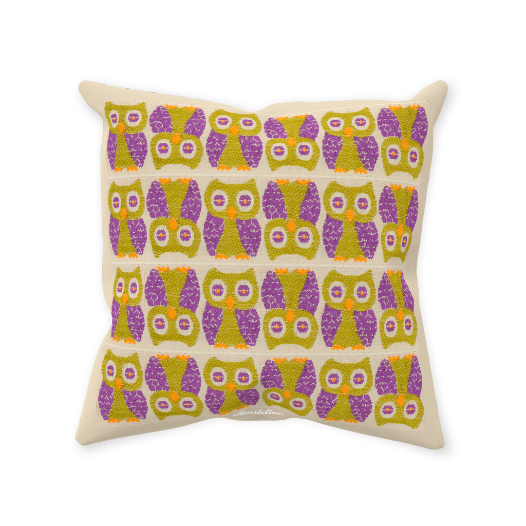 Owls Purple Throw Pillow