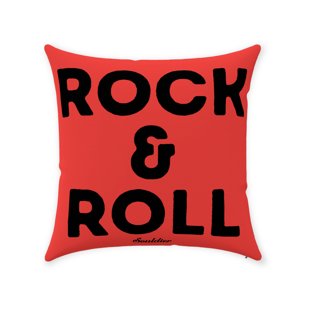 Rock and Heart Colored Throw Pillow - Reversible