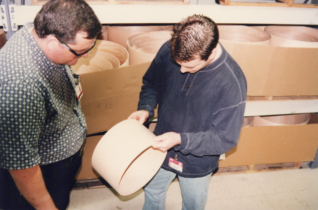 Tom Ricksgers inspecting a shell