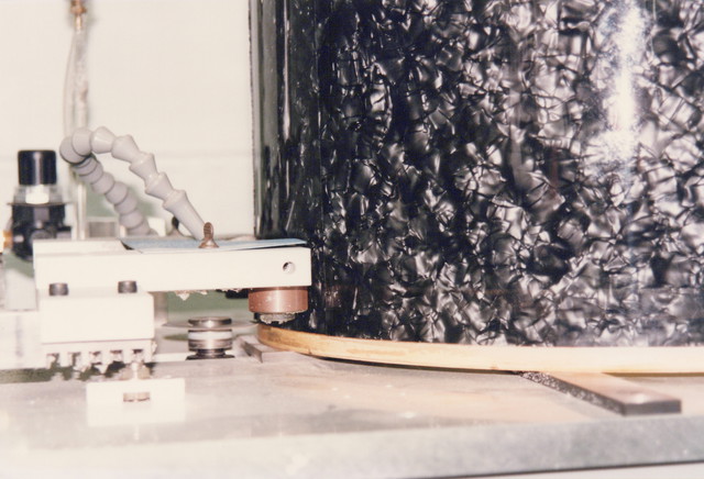 Cutting the laminate back so wood can slide into Radial Bridge