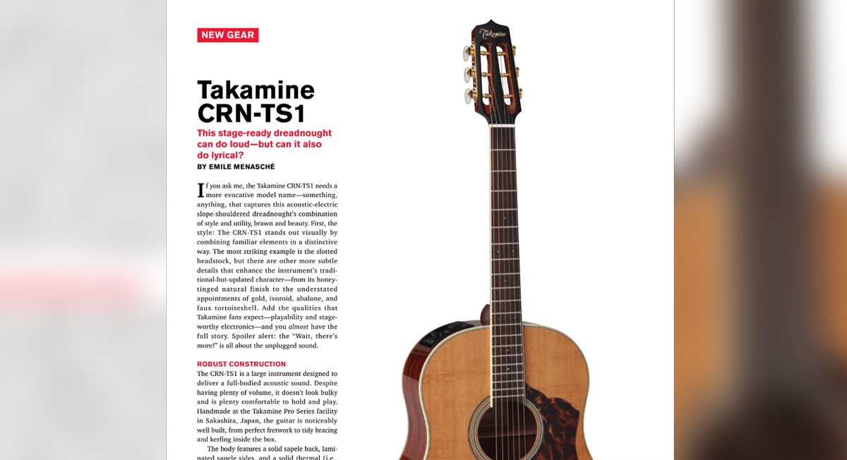 Acoustic Guitar Magazine Reviews the Thermal Top Series CRN-TS1