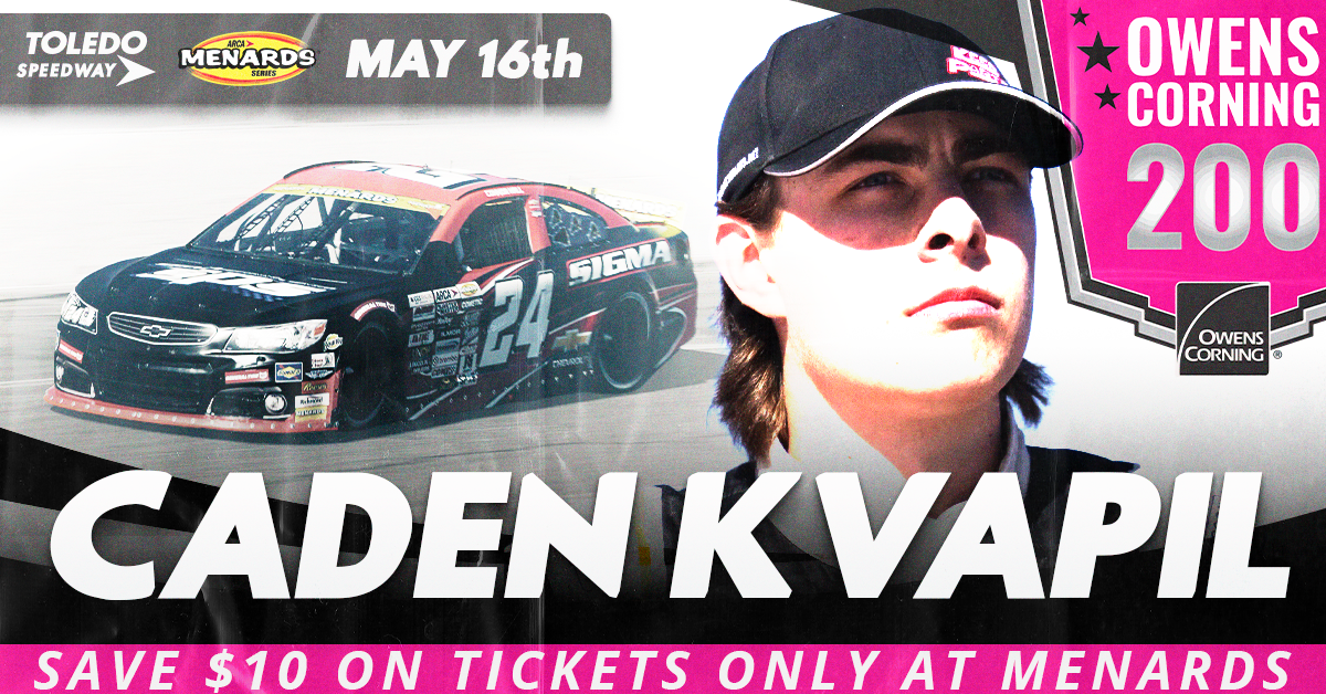 CARS Tour Points Leader Caden Kvapil to Make ARCA Menards Debut at Toledo Speedway